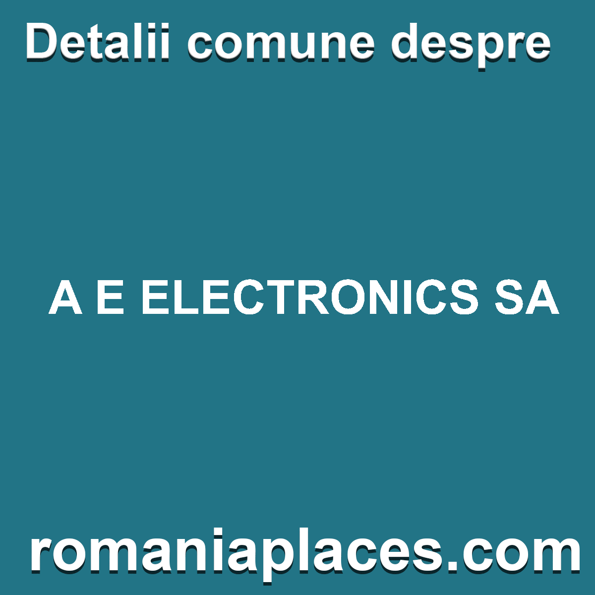 A E ELECTRONICS SA