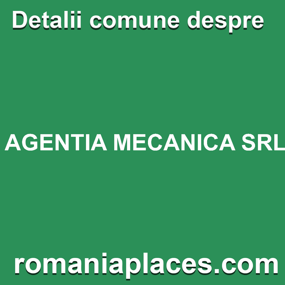 AGENTIA MECANICA SRL