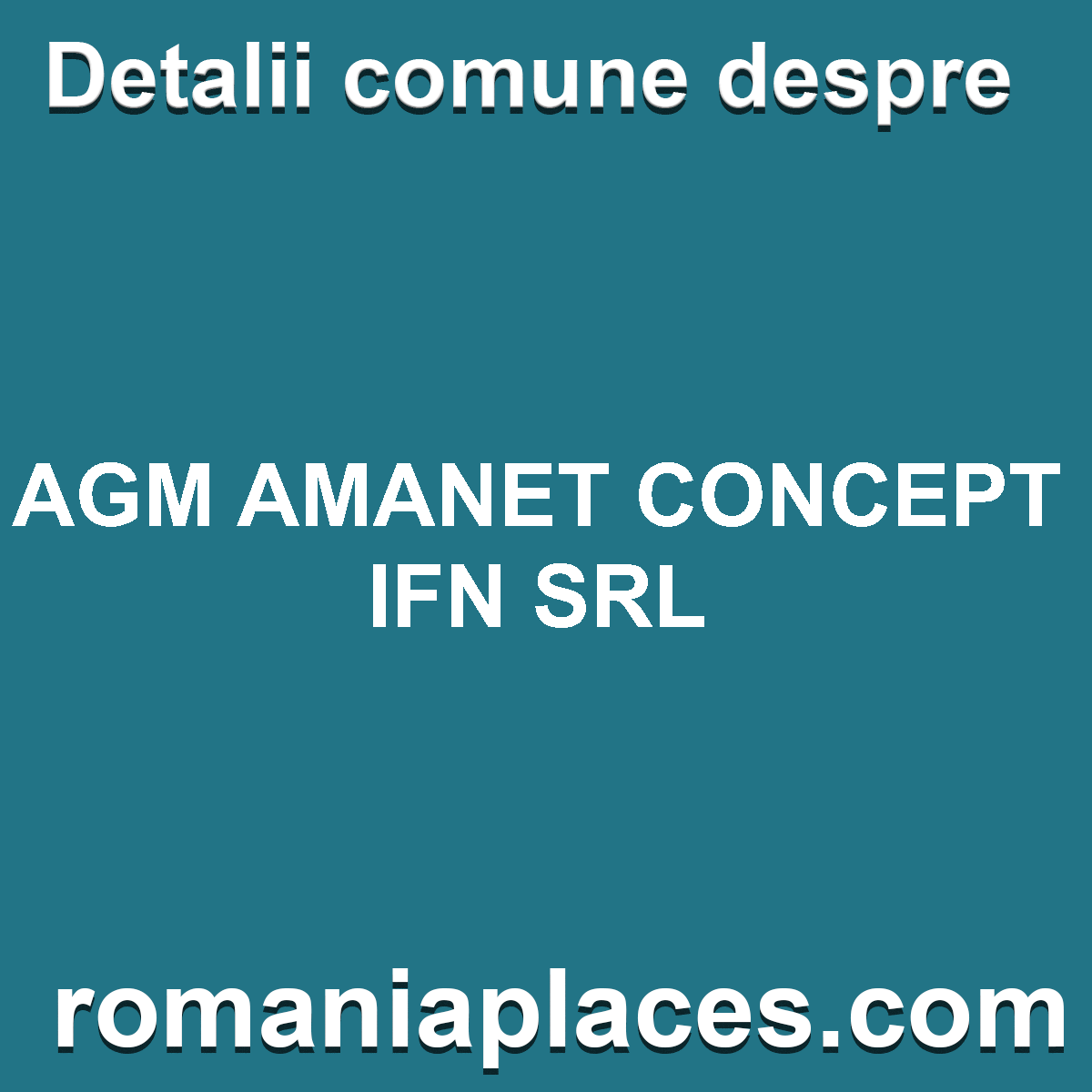 AGM AMANET CONCEPT IFN SRL