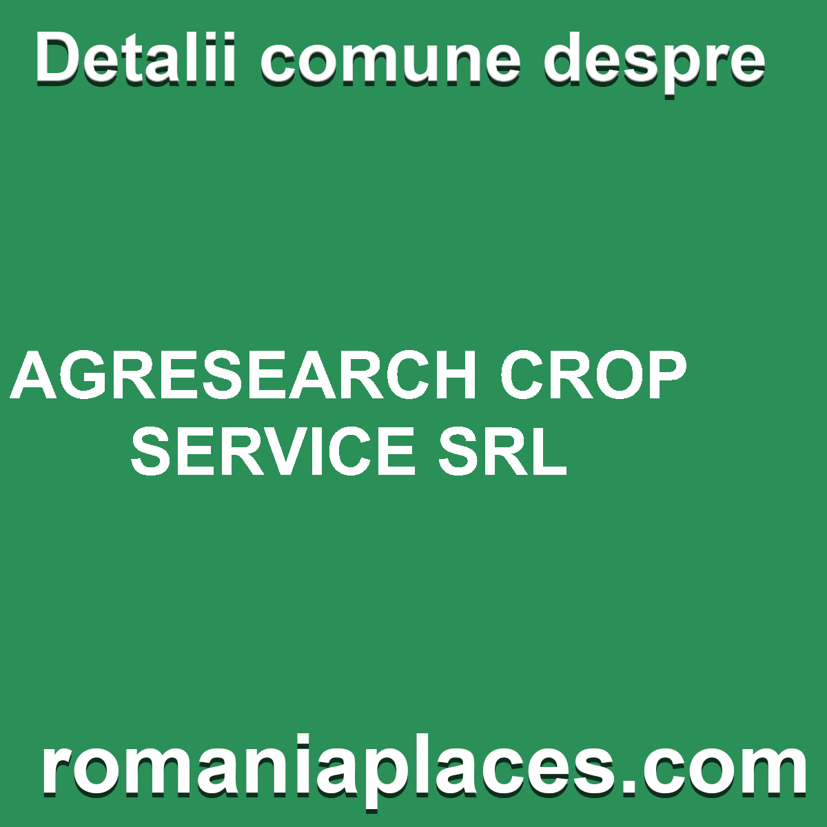 AGRESEARCH CROP SERVICE SRL