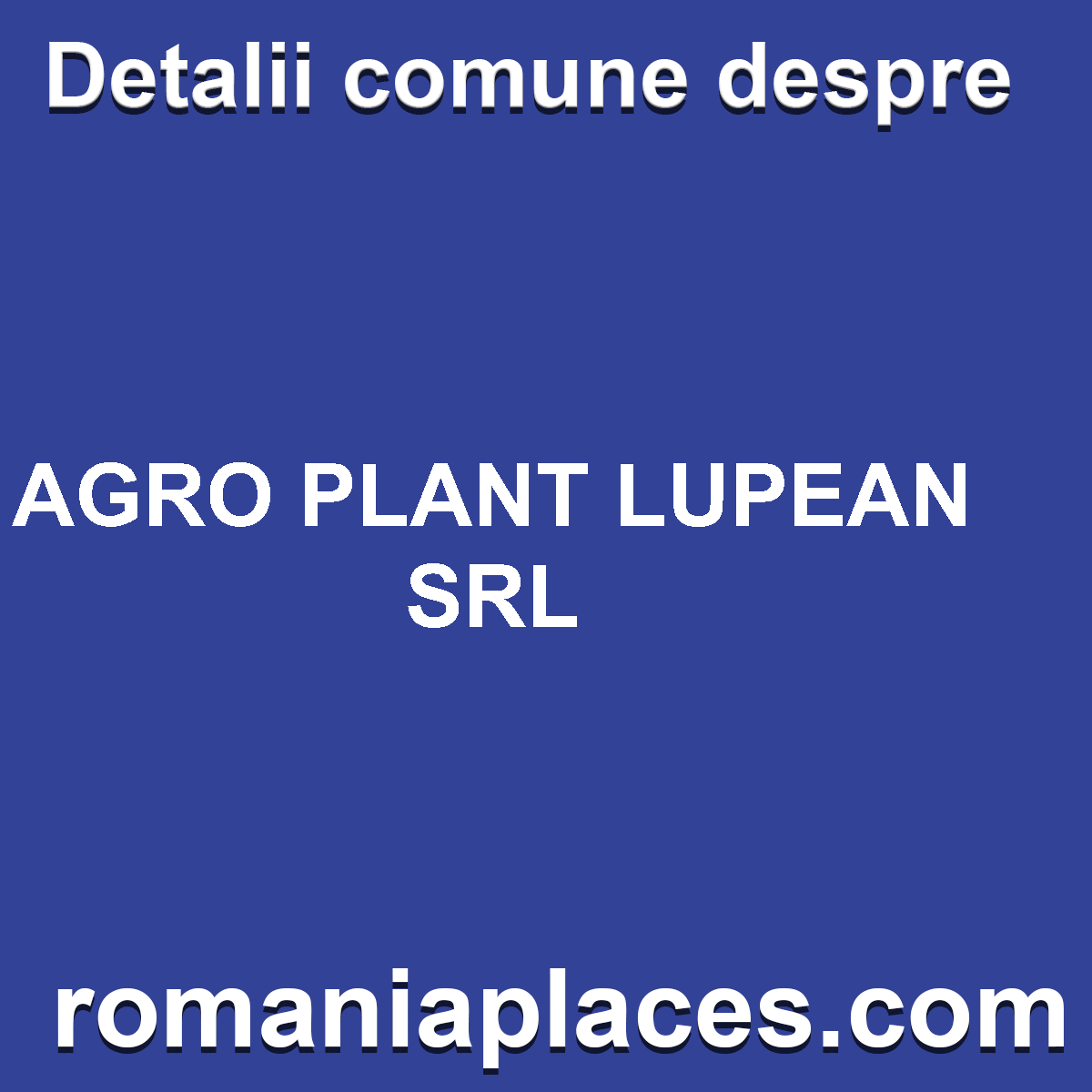 AGRO PLANT LUPEAN SRL