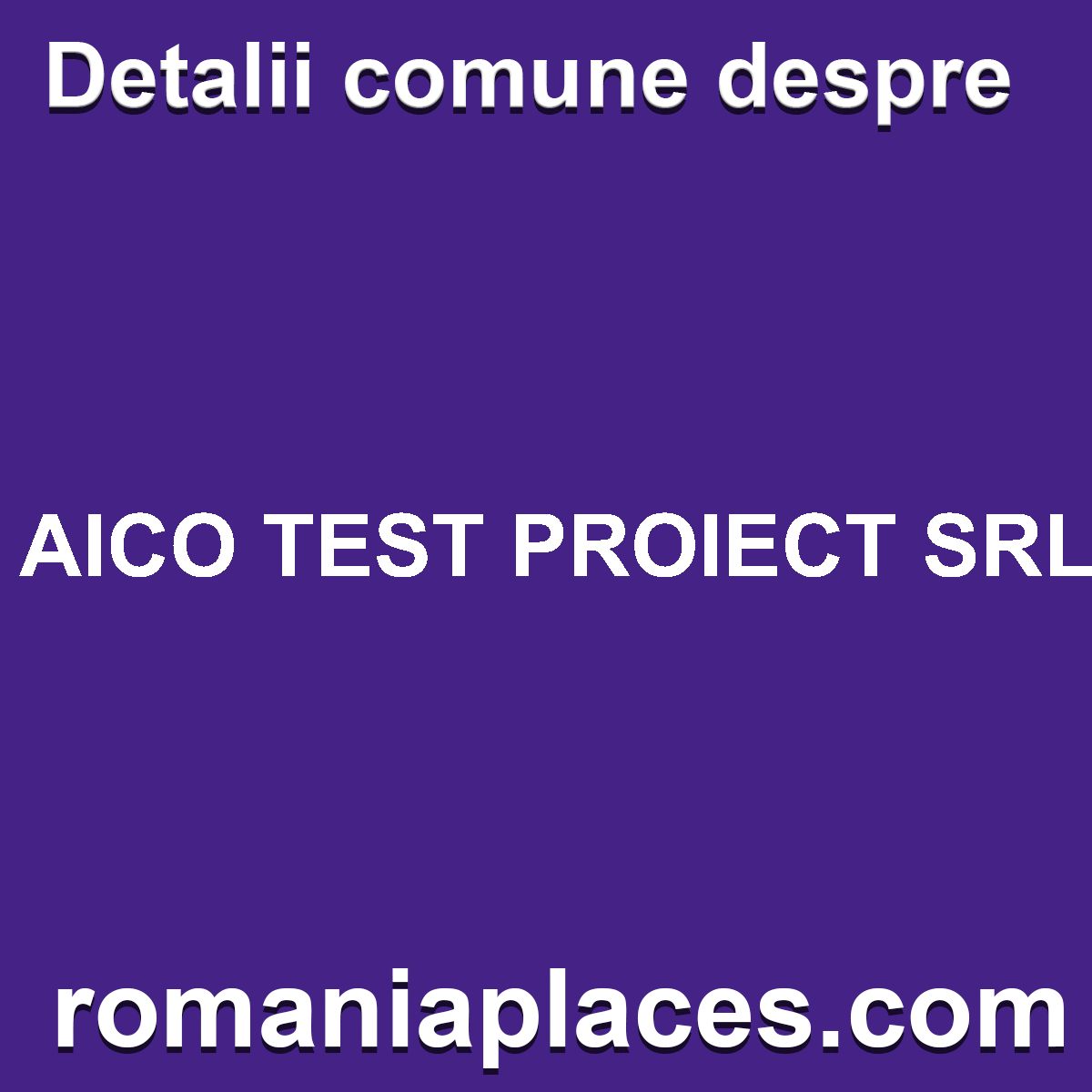 AICO TEST PROIECT SRL