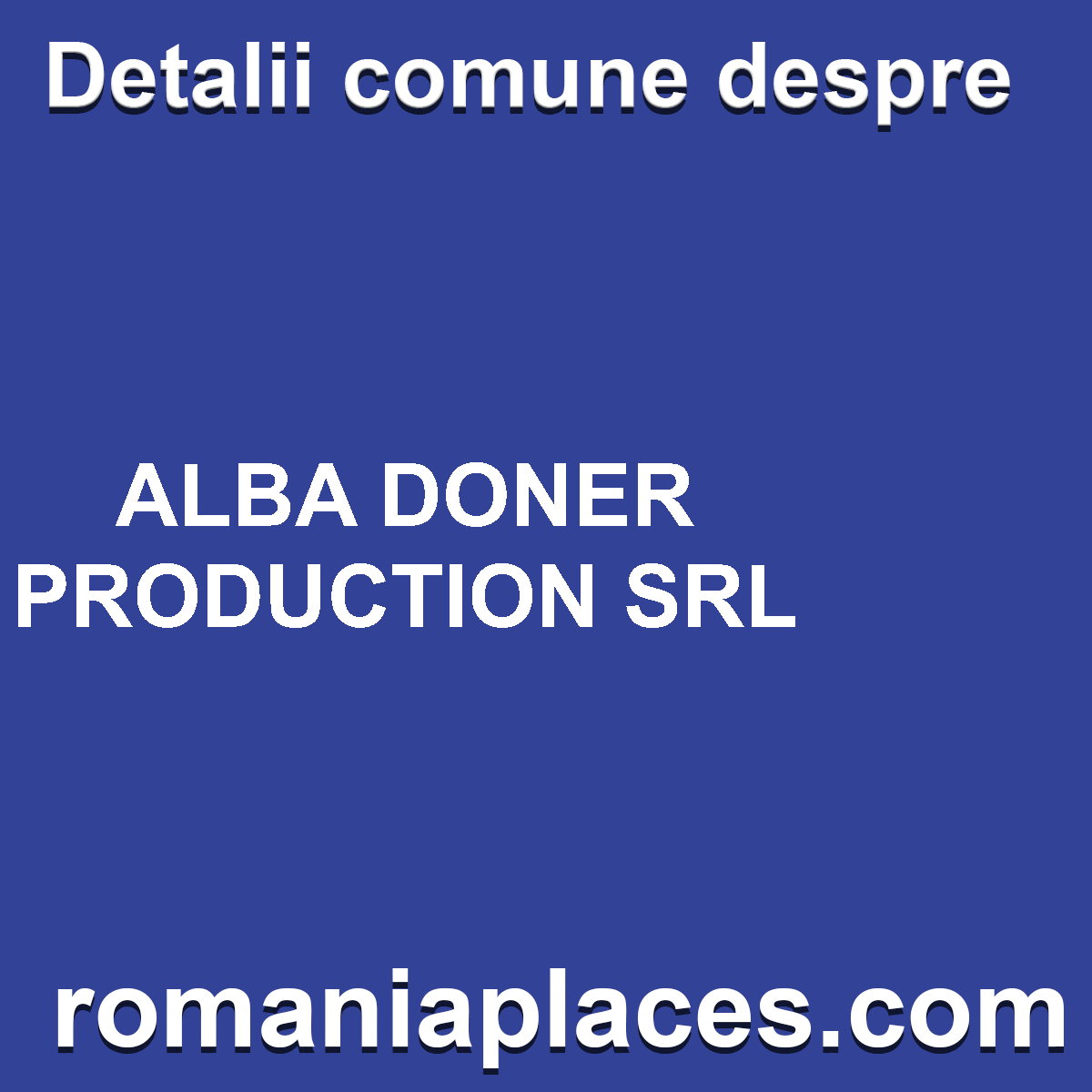 ALBA DONER PRODUCTION SRL