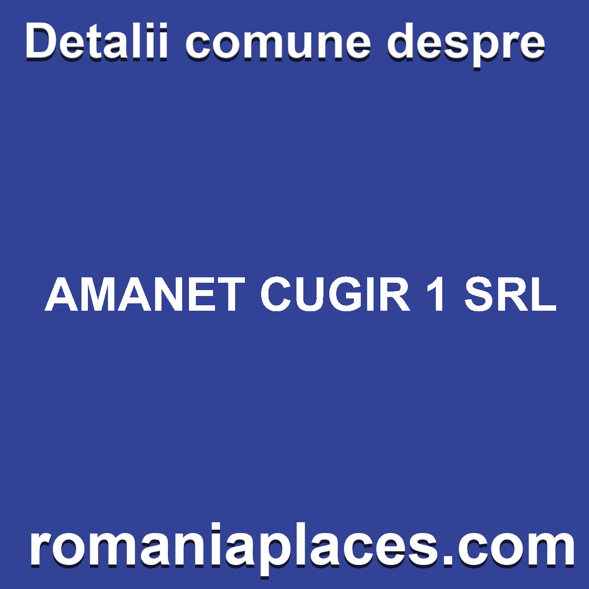 AMANET CUGIR 1 SRL