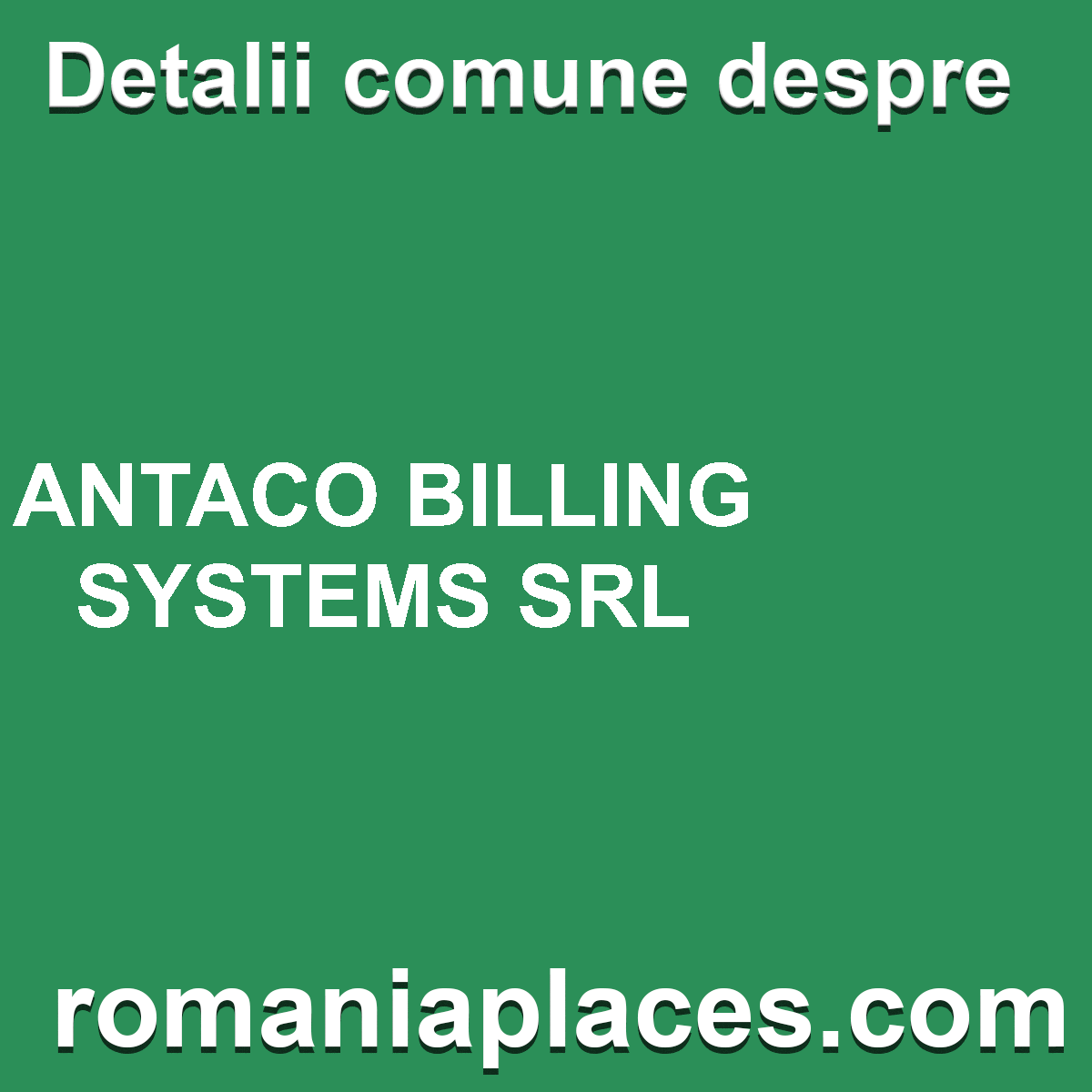 ANTACO BILLING SYSTEMS SRL