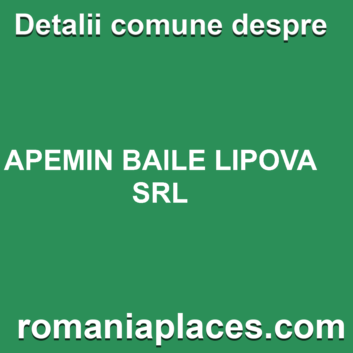 APEMIN BAILE LIPOVA SRL
