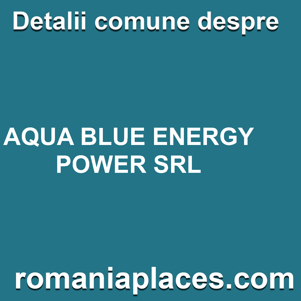 AQUA BLUE ENERGY POWER SRL