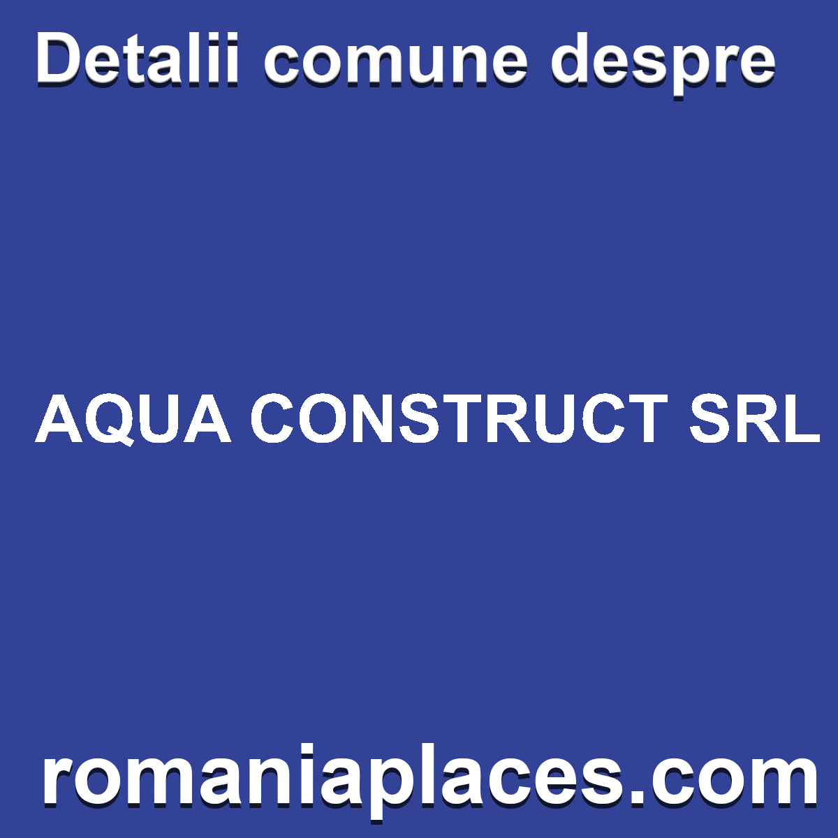 AQUA CONSTRUCT SRL