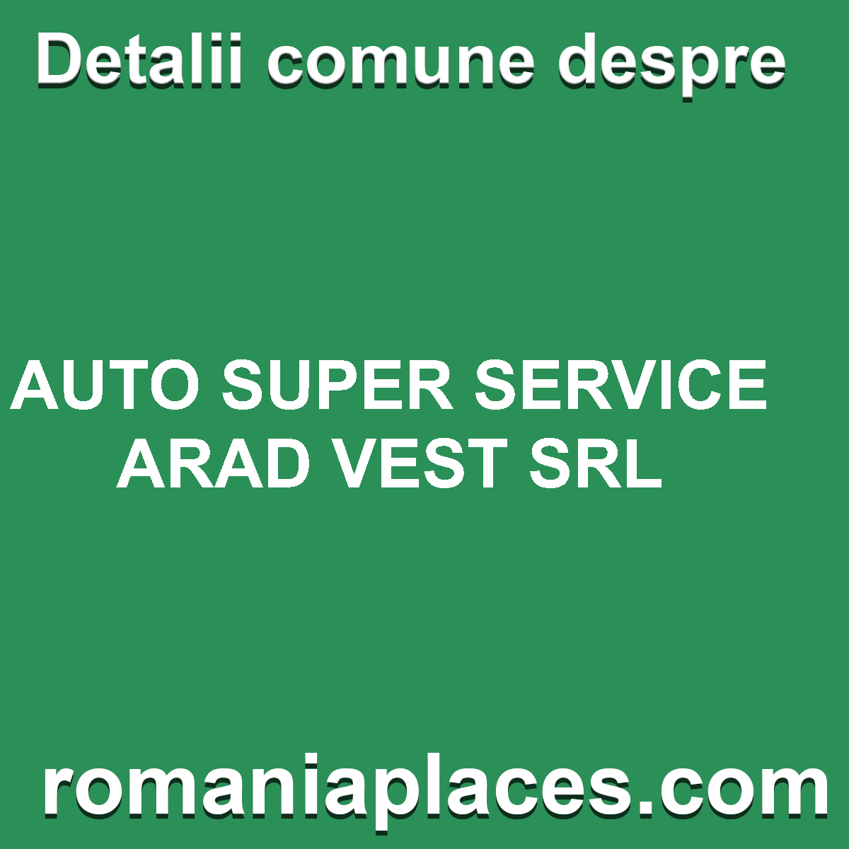 AUTO SUPER SERVICE ARAD VEST SRL