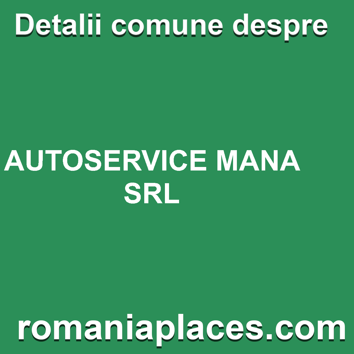 AUTOSERVICE MANA SRL