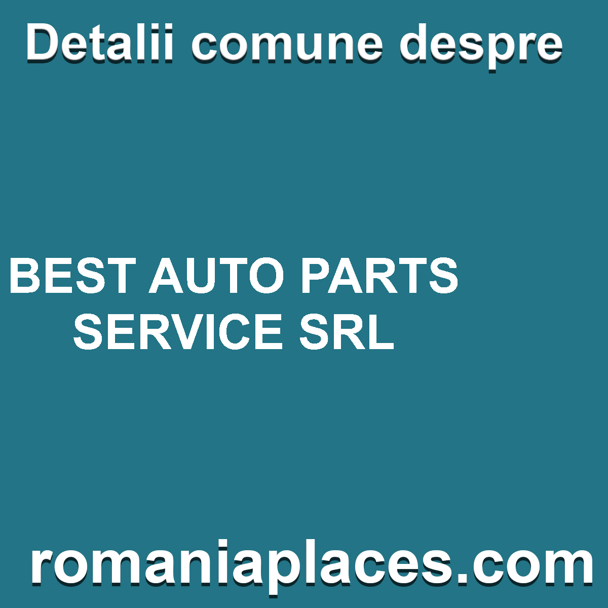 BEST AUTO PARTS SERVICE SRL
