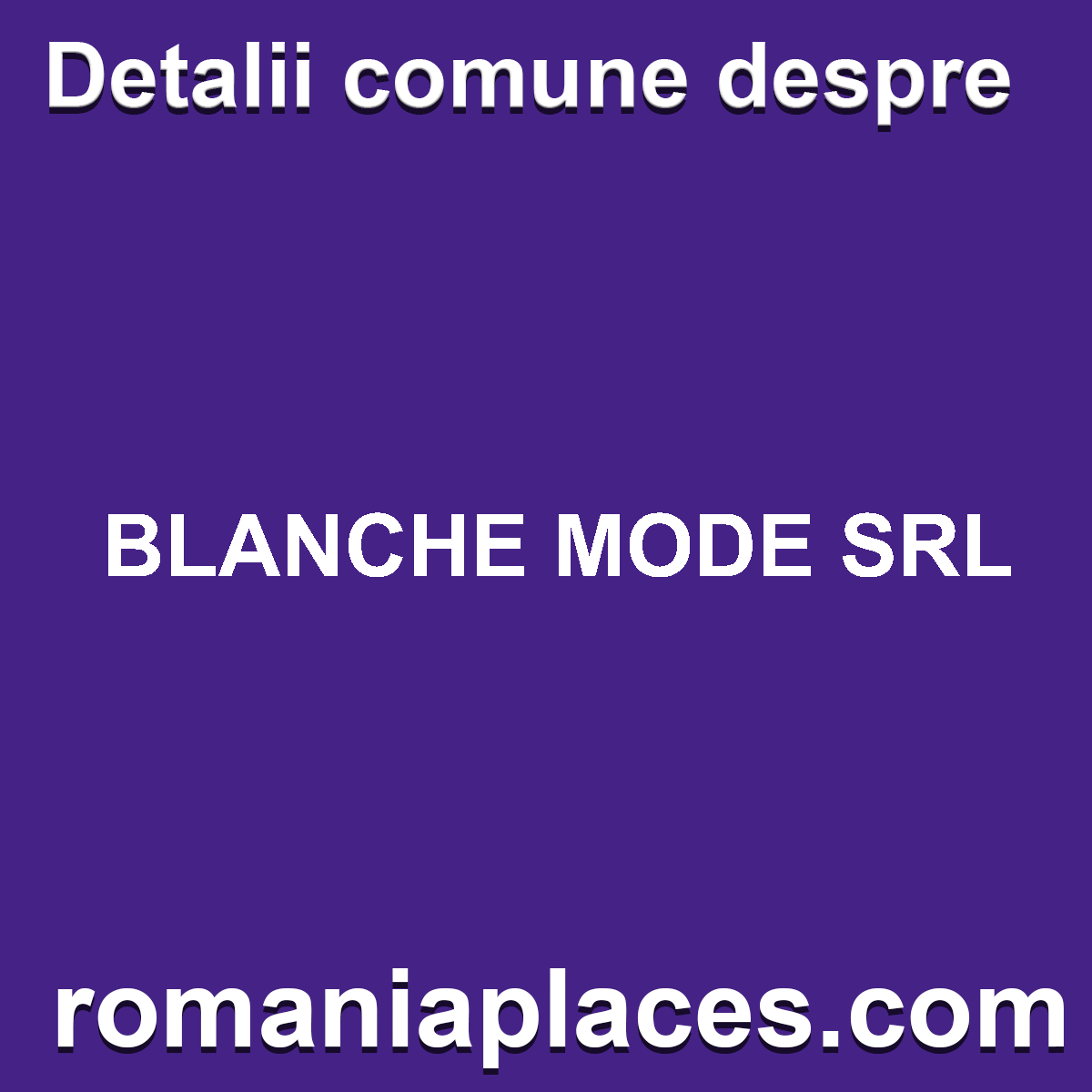BLANCHE MODE SRL