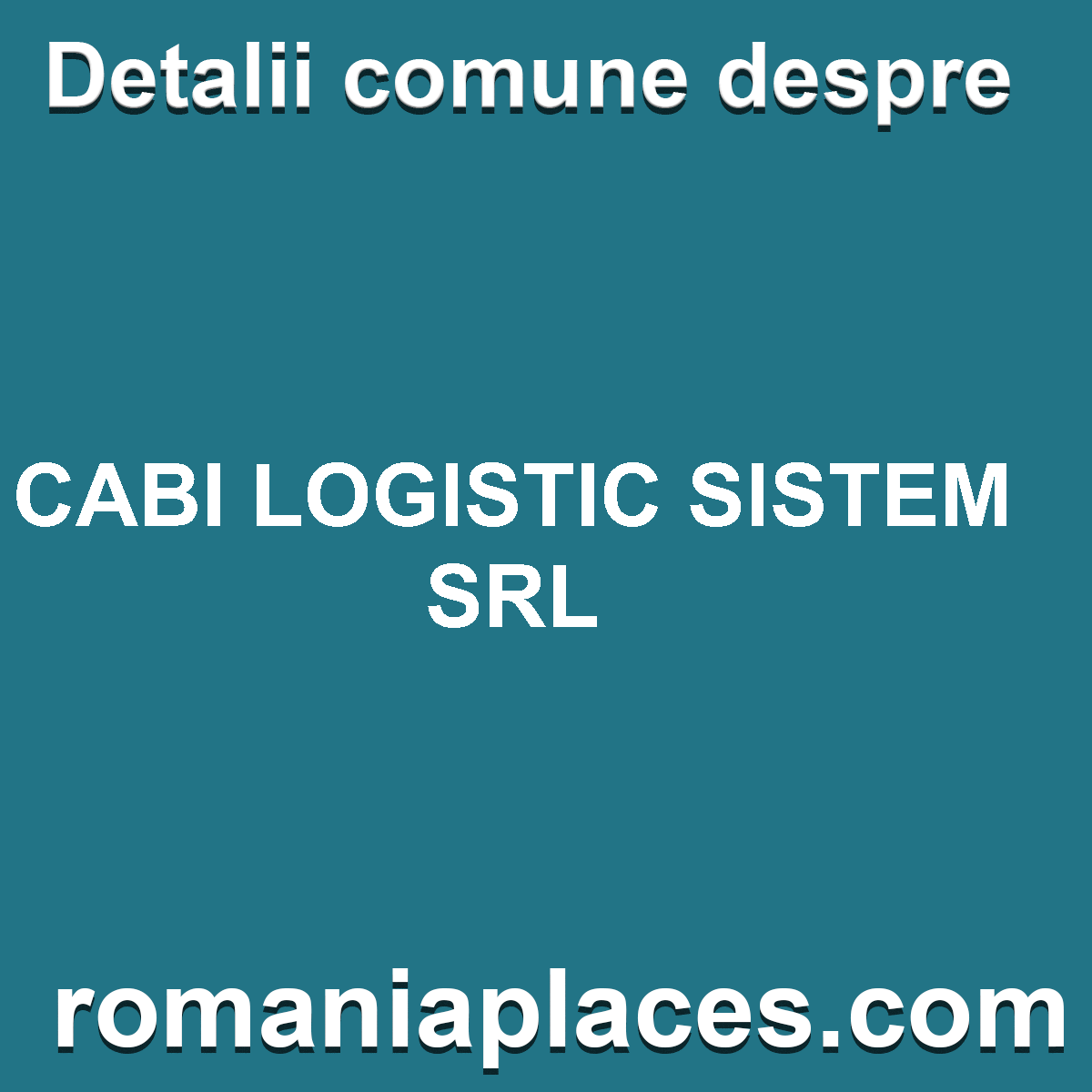 CABI LOGISTIC SISTEM SRL