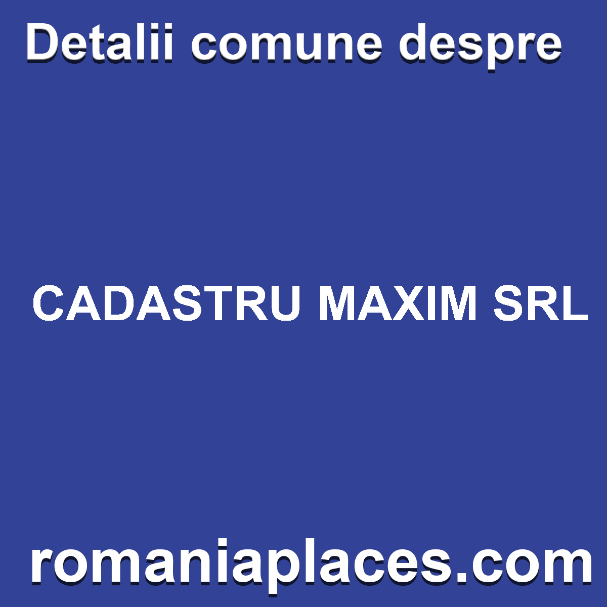 CADASTRU MAXIM SRL