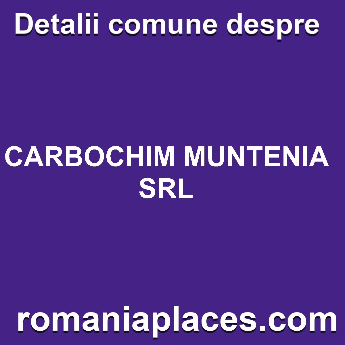 CARBOCHIM MUNTENIA SRL