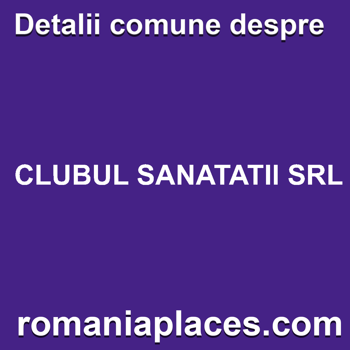 CLUBUL SANATATII SRL