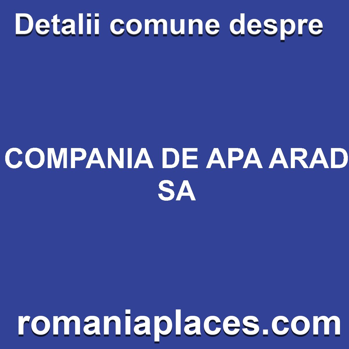 COMPANIA DE APA ARAD SA