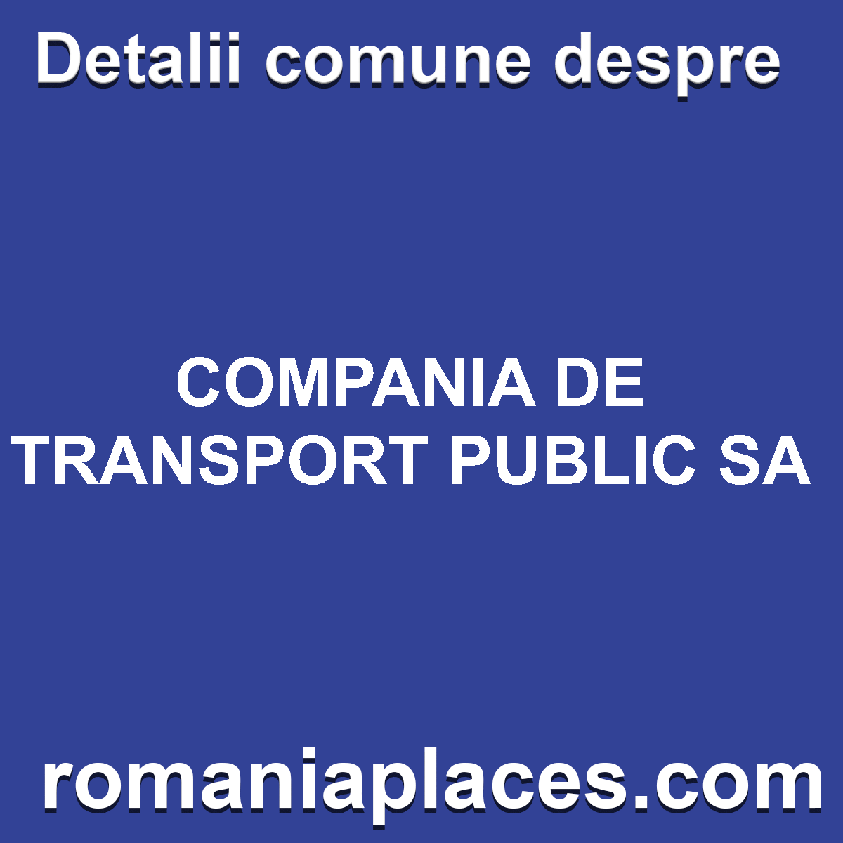 COMPANIA DE TRANSPORT PUBLIC SA