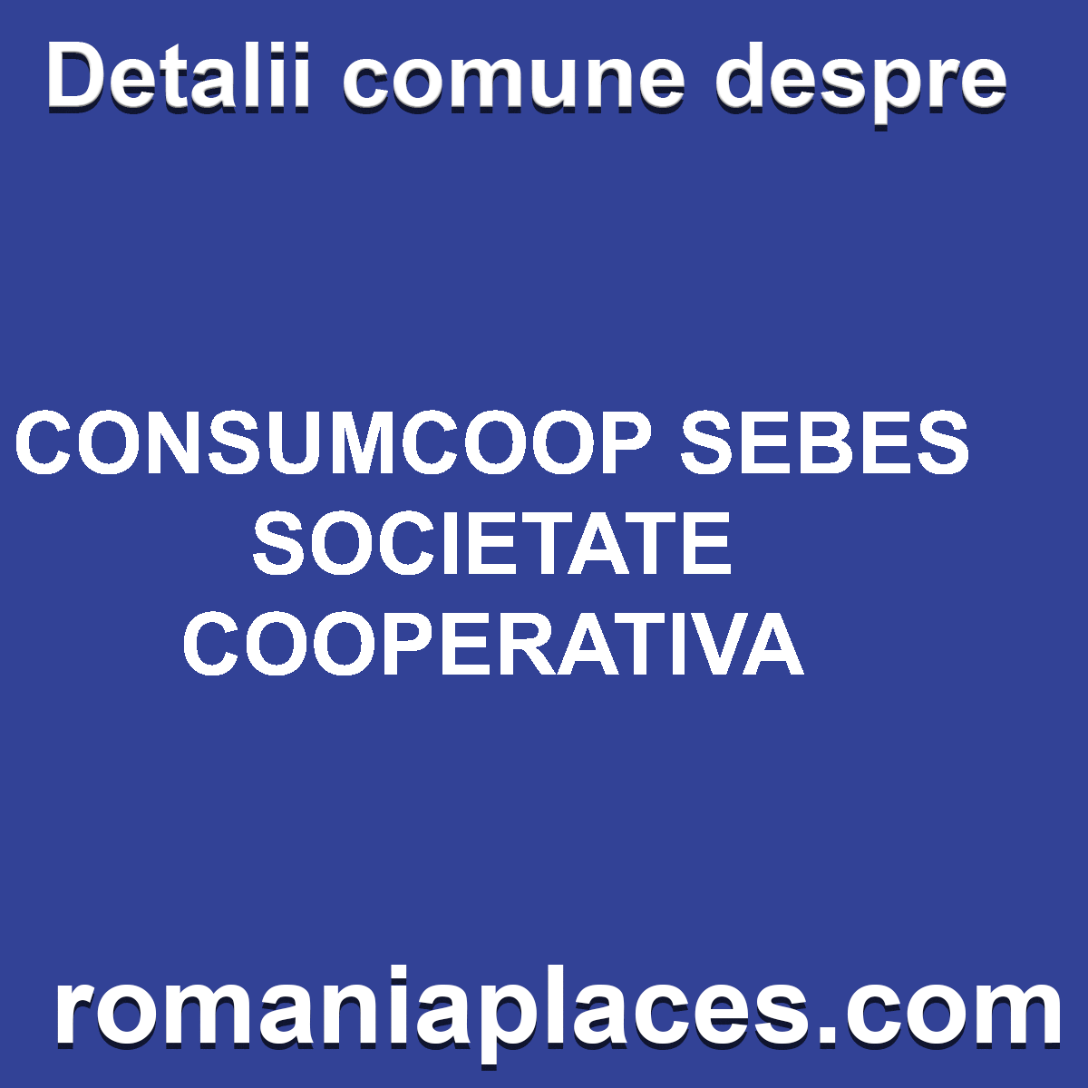 CONSUMCOOP SEBES SOCIETATE COOPERATIVA
