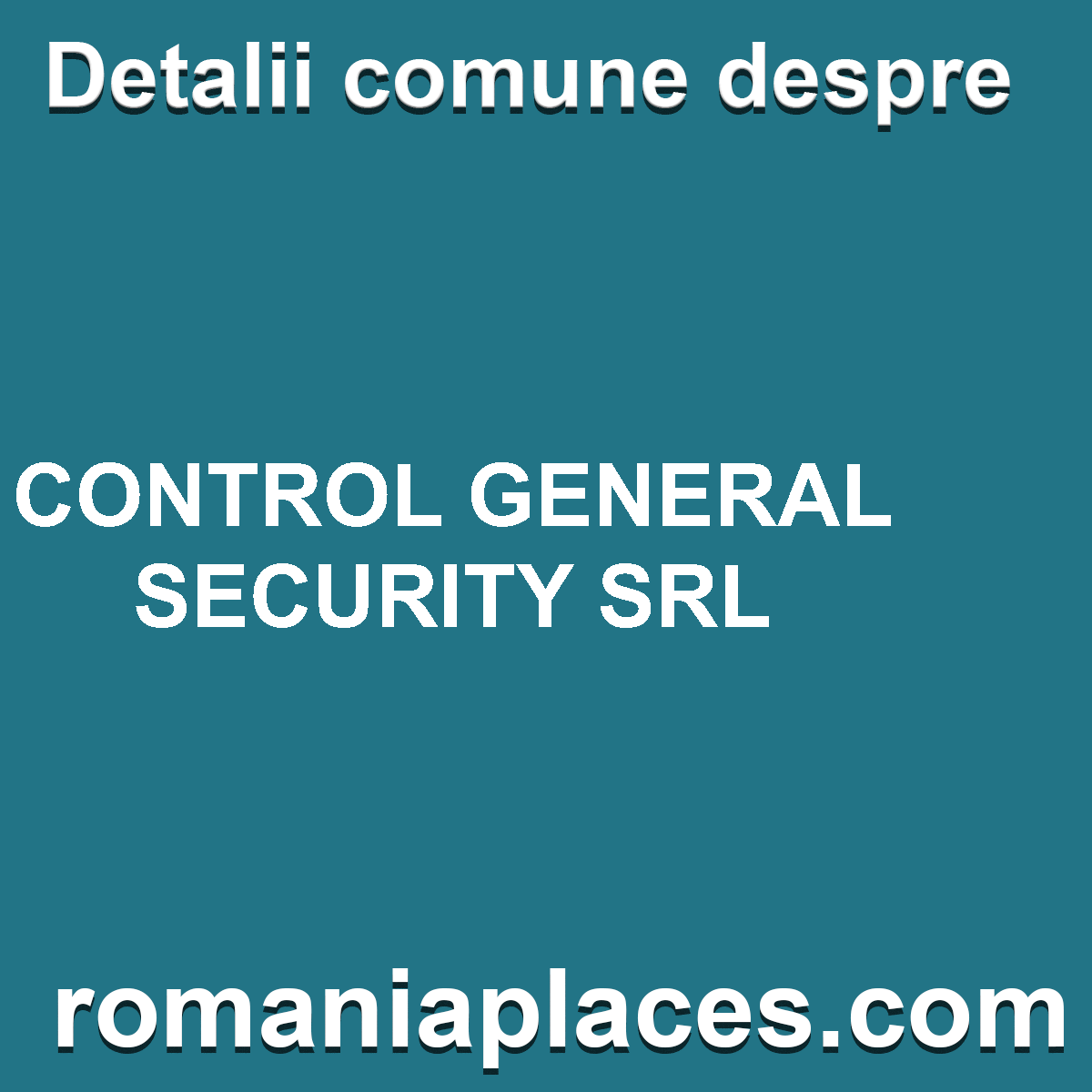 CONTROL GENERAL SECURITY SRL