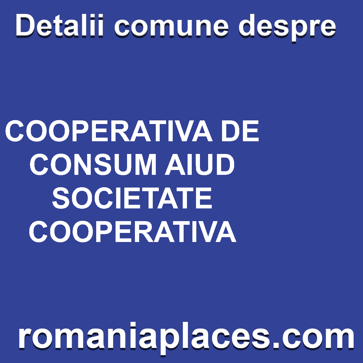 COOPERATIVA DE CONSUM AIUD SOCIETATE COOPERATIVA