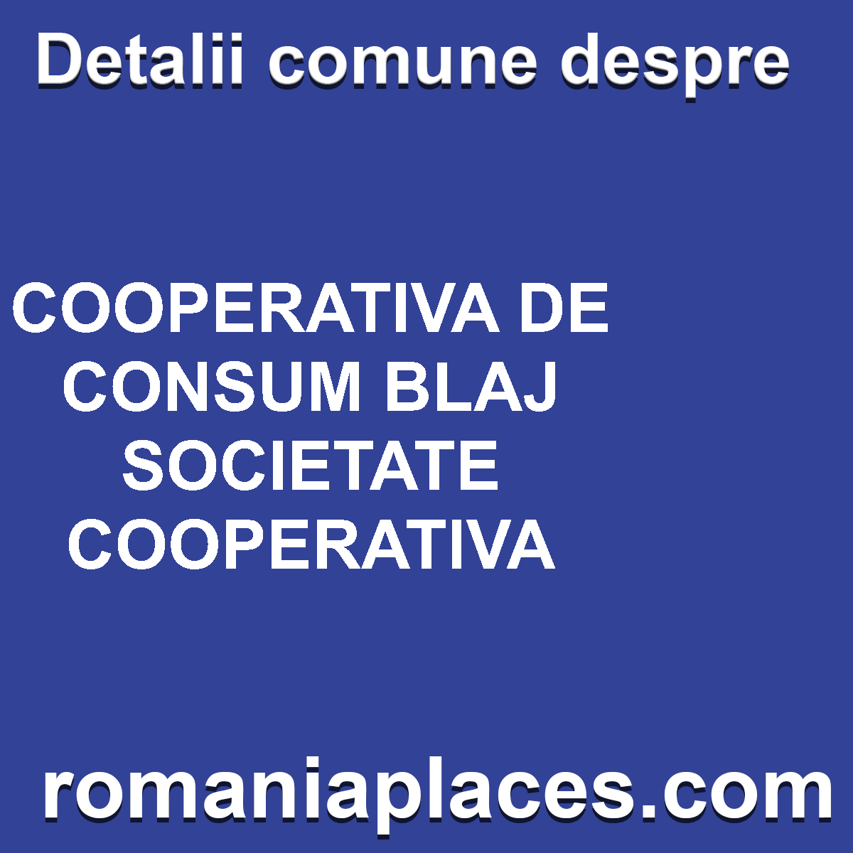 COOPERATIVA DE CONSUM BLAJ SOCIETATE COOPERATIVA