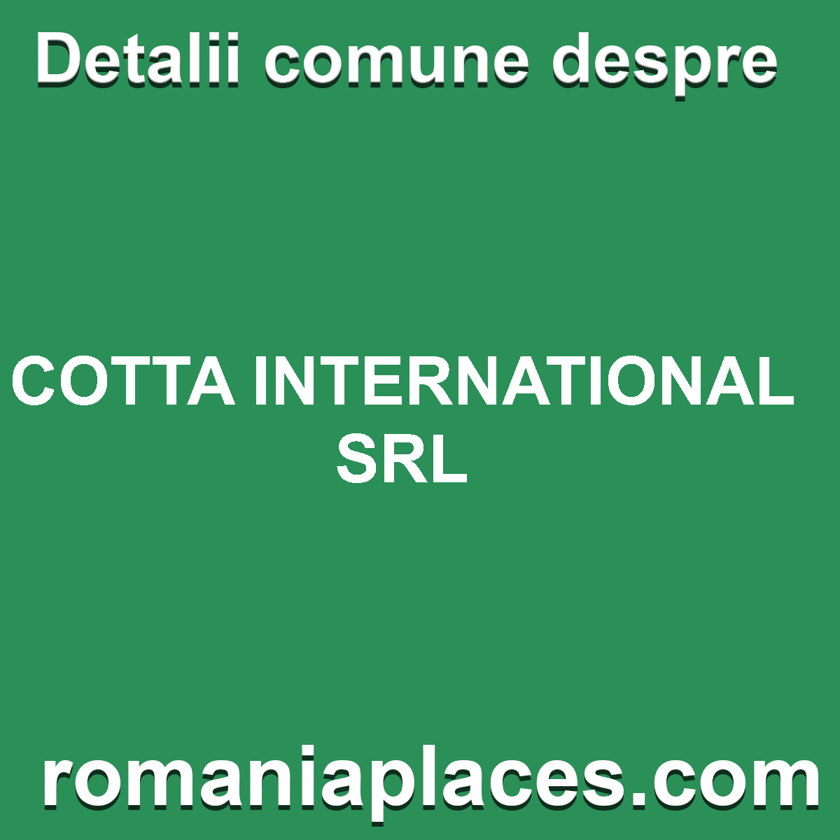 COTTA INTERNATIONAL SRL