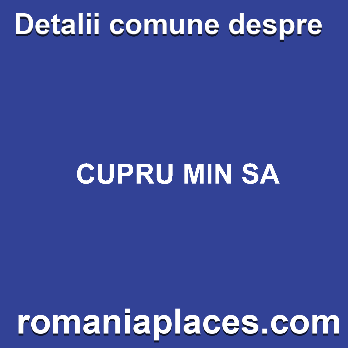 CUPRU MIN SA