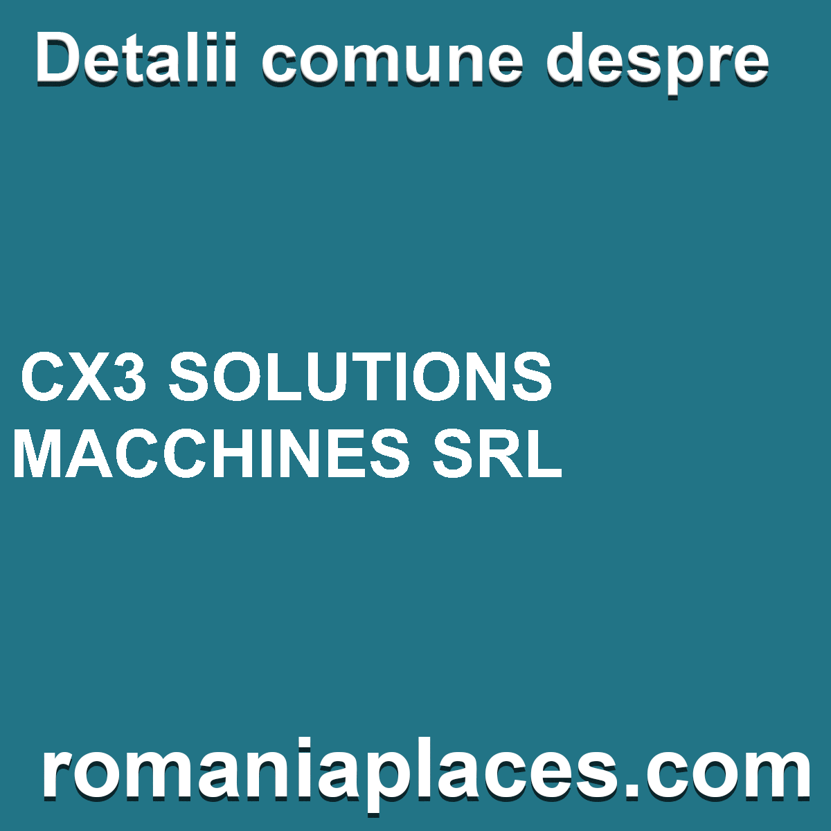 CX3 SOLUTIONS MACCHINES SRL
