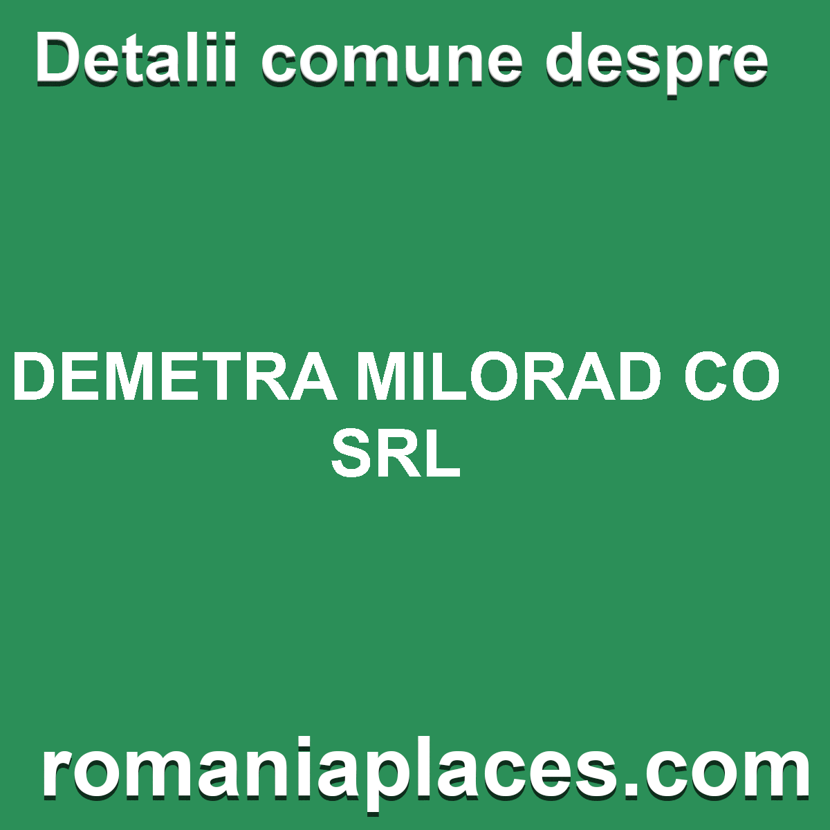 DEMETRA MILORAD CO SRL