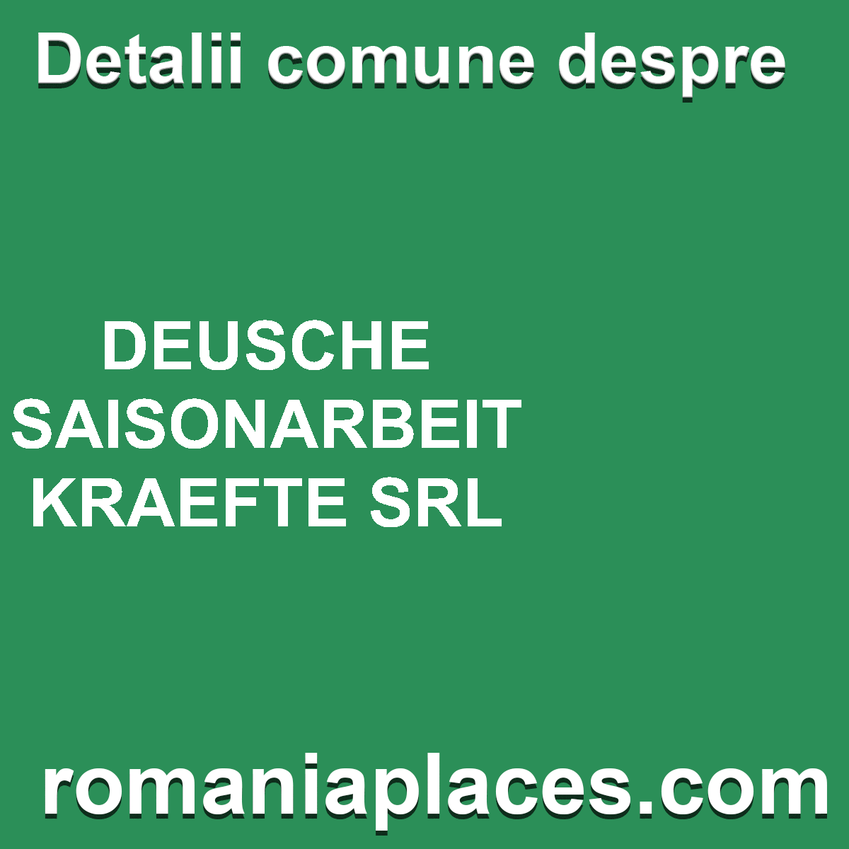 DEUSCHE SAISONARBEIT KRAEFTE SRL