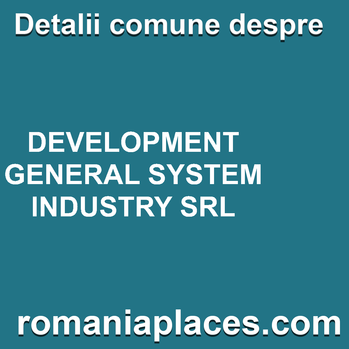 DEVELOPMENT GENERAL SYSTEM INDUSTRY SRL