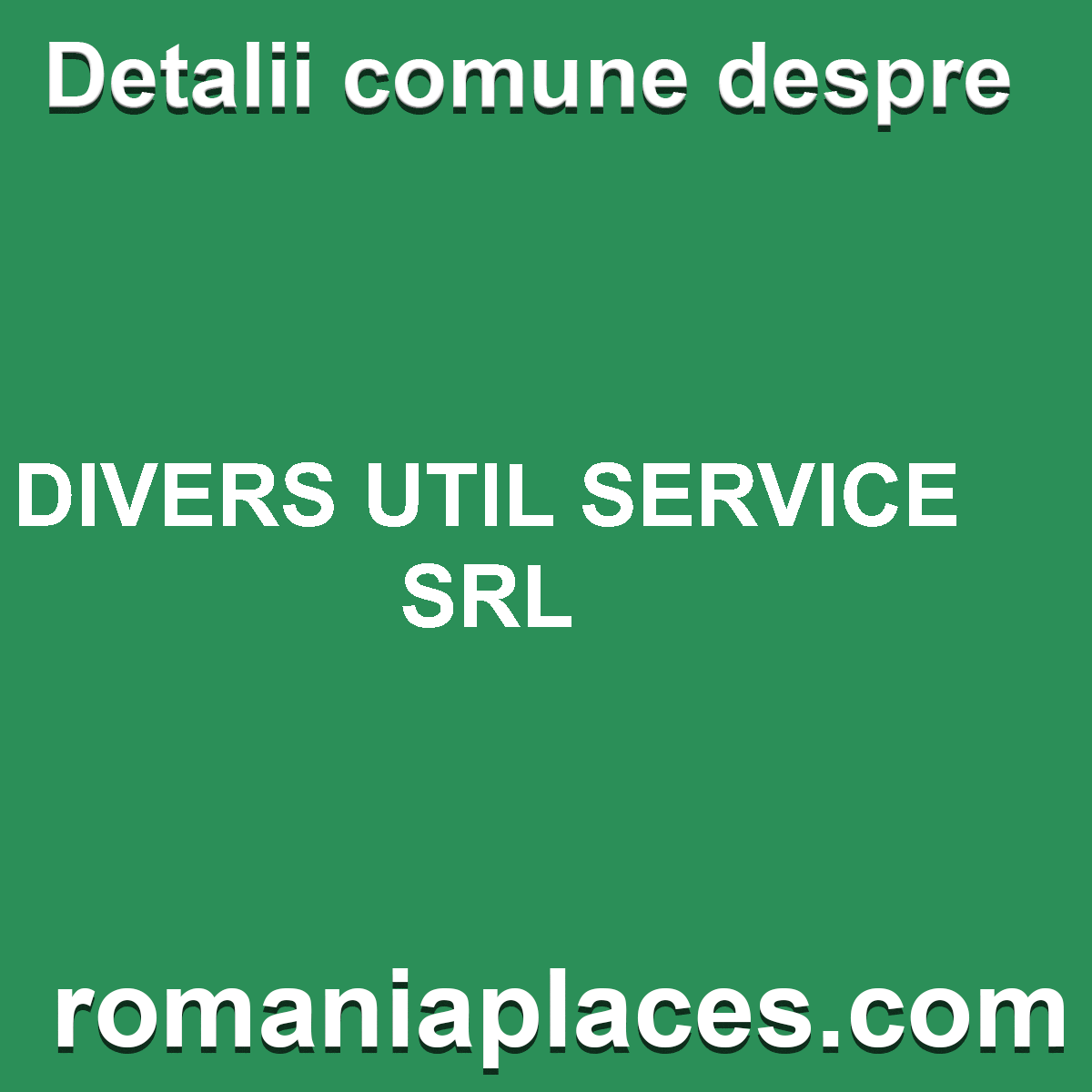 DIVERS UTIL SERVICE SRL