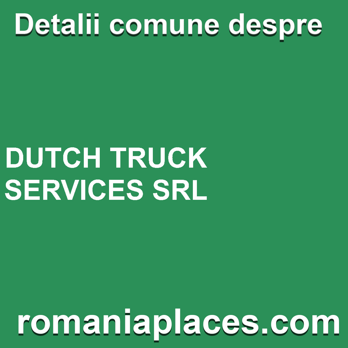 DUTCH TRUCK SERVICES SRL