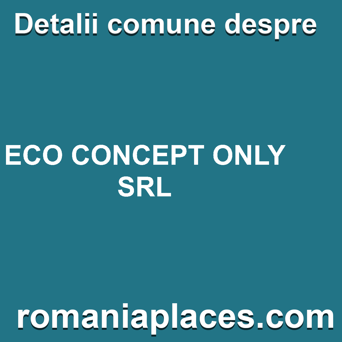 ECO CONCEPT ONLY SRL