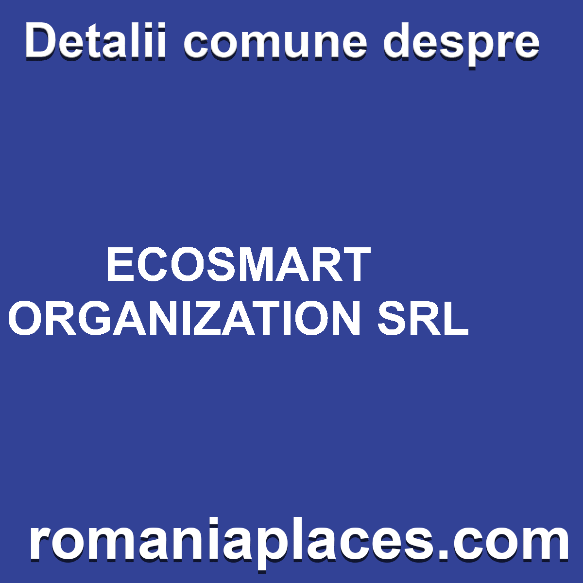 ECOSMART ORGANIZATION SRL