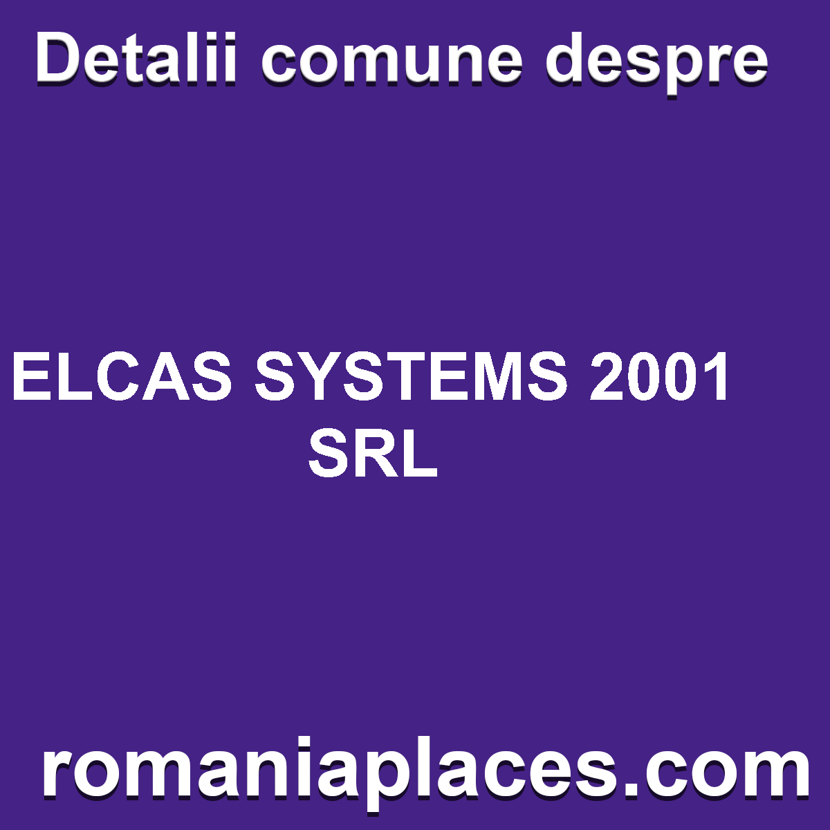 ELCAS SYSTEMS 2001 SRL