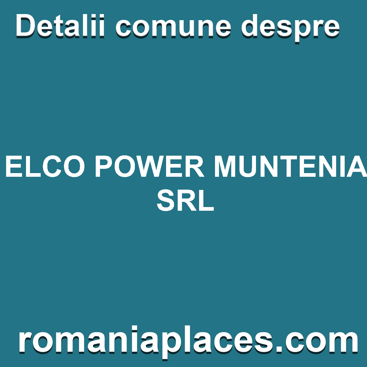 ELCO POWER MUNTENIA SRL