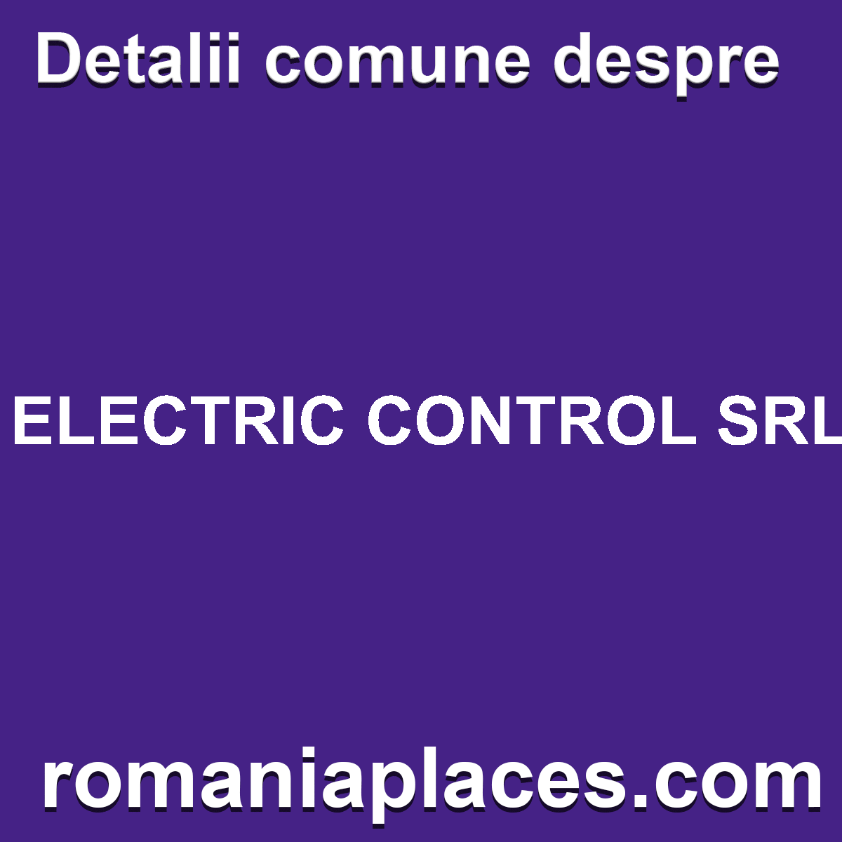 ELECTRIC CONTROL SRL