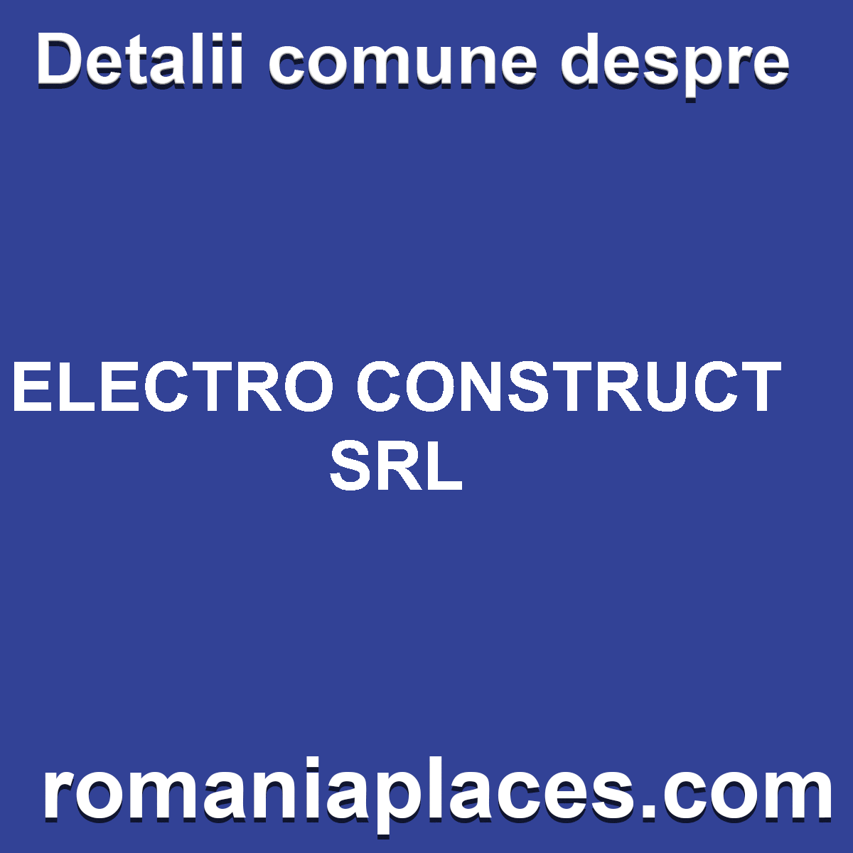 ELECTRO CONSTRUCT SRL