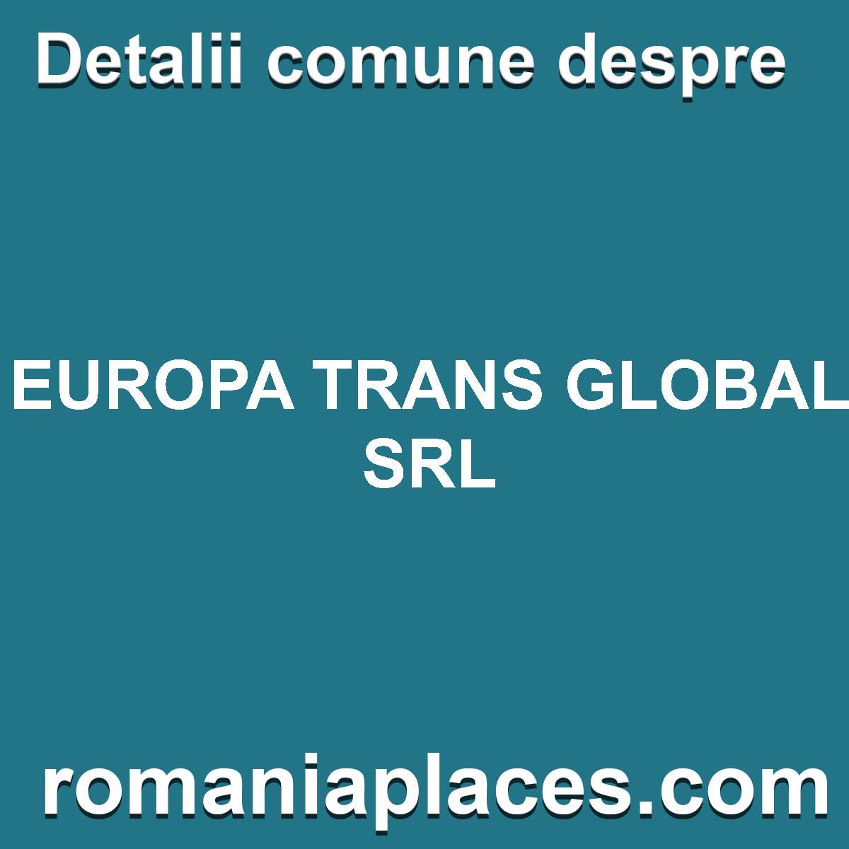 EUROPA TRANS GLOBAL SRL