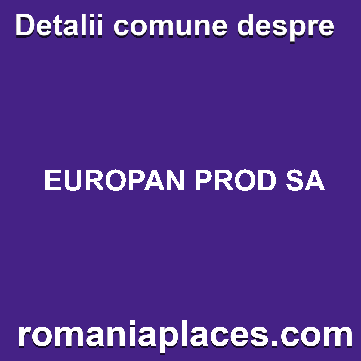 EUROPAN PROD SA