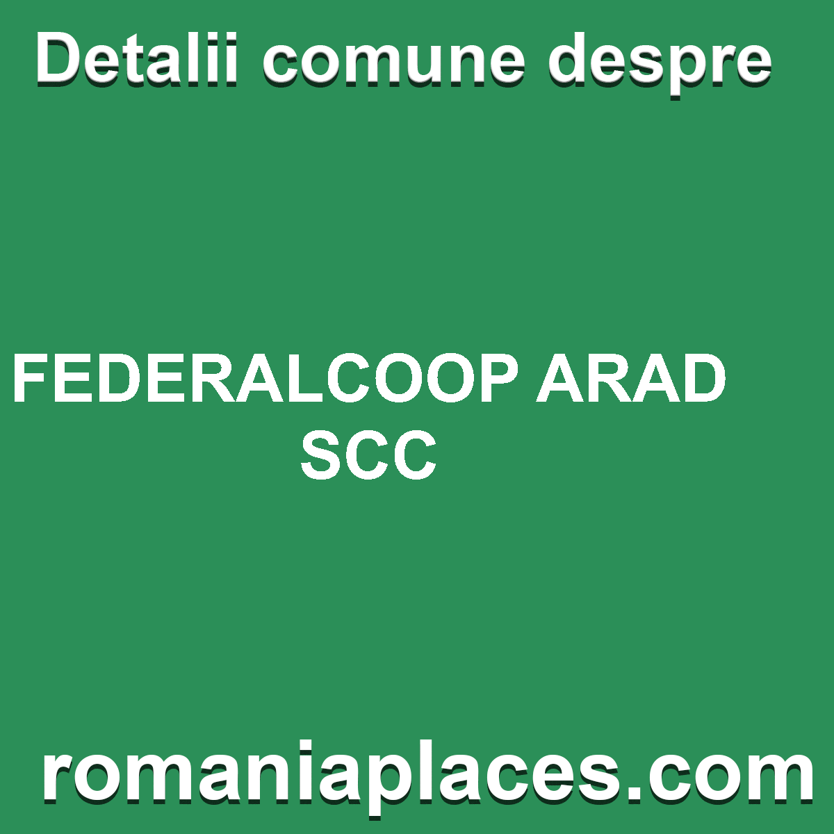 FEDERALCOOP ARAD SCC