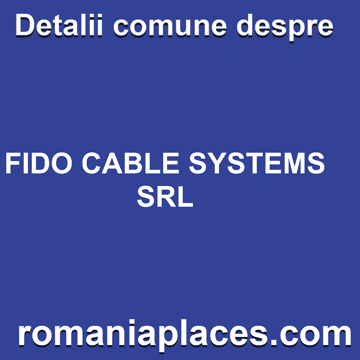 FIDO CABLE SYSTEMS SRL