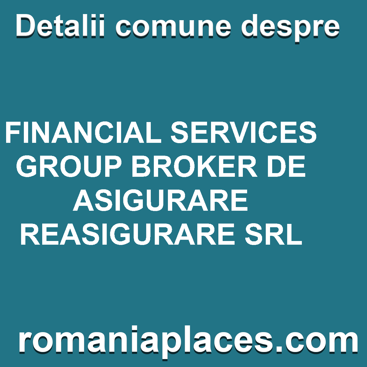 FINANCIAL SERVICES GROUP BROKER DE ASIGURARE REASIGURARE SRL