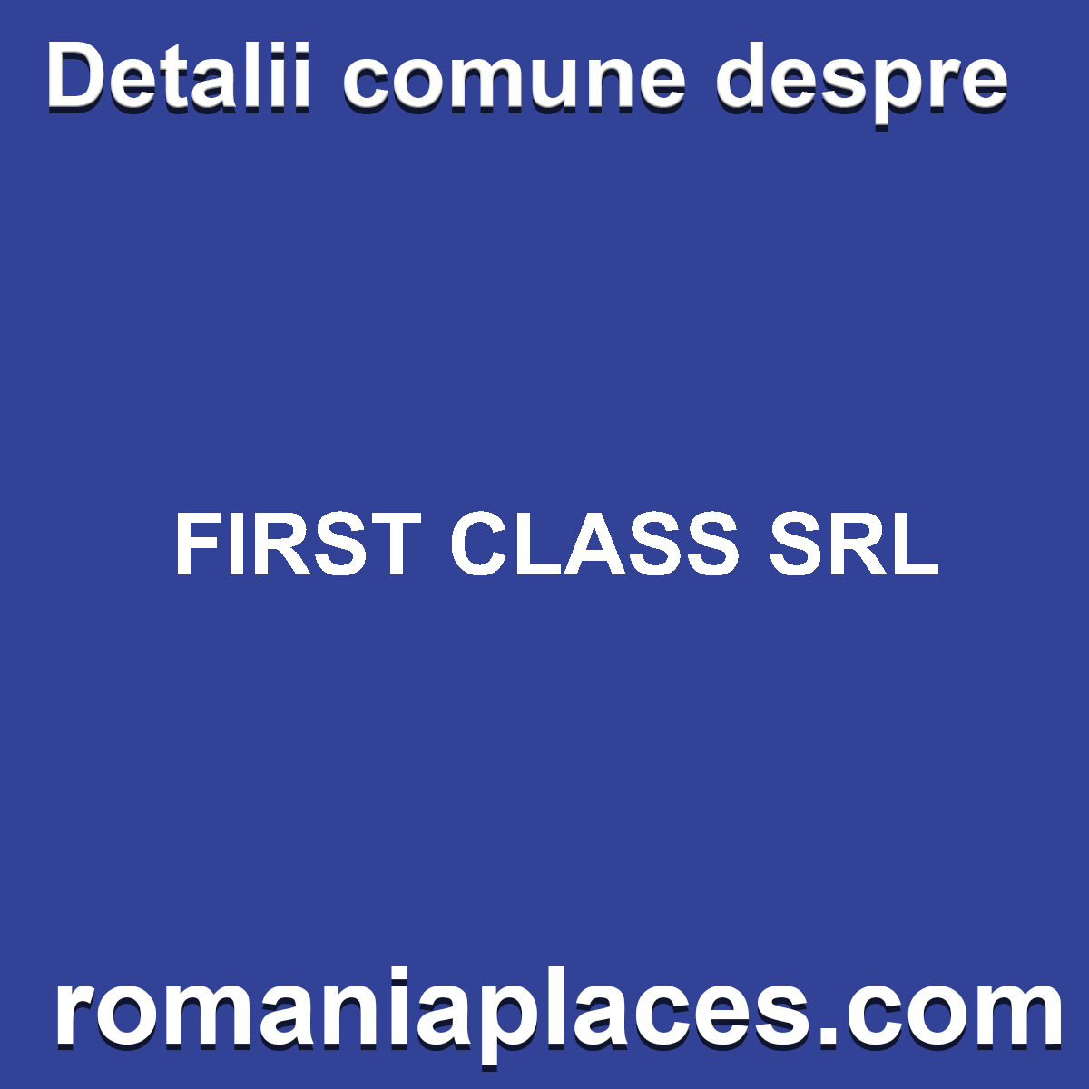FIRST CLASS SRL