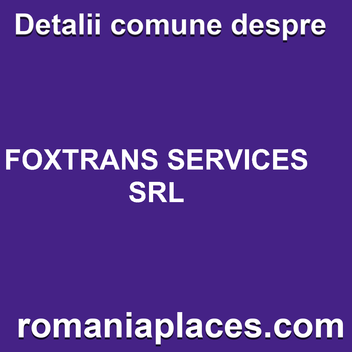FOXTRANS SERVICES SRL