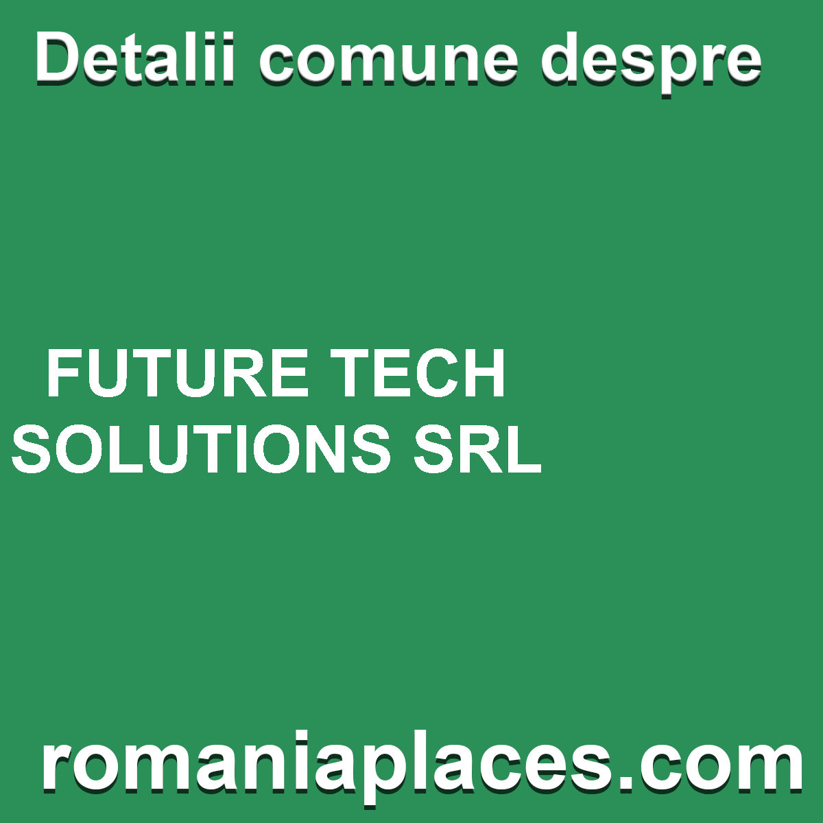 FUTURE TECH SOLUTIONS SRL