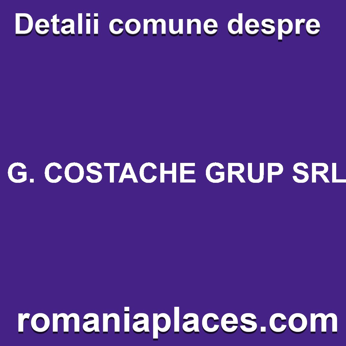 G. COSTACHE GRUP SRL