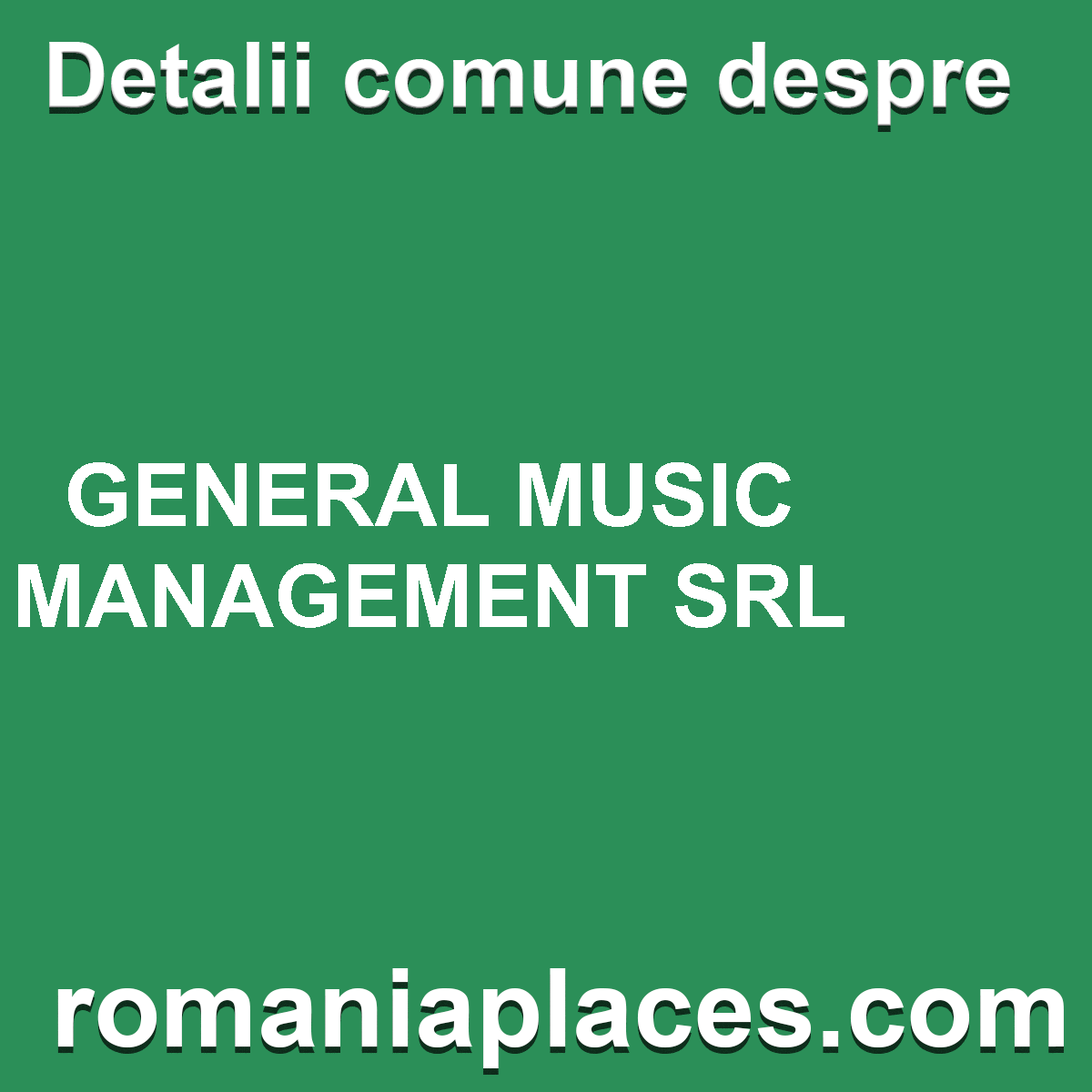 GENERAL MUSIC MANAGEMENT SRL